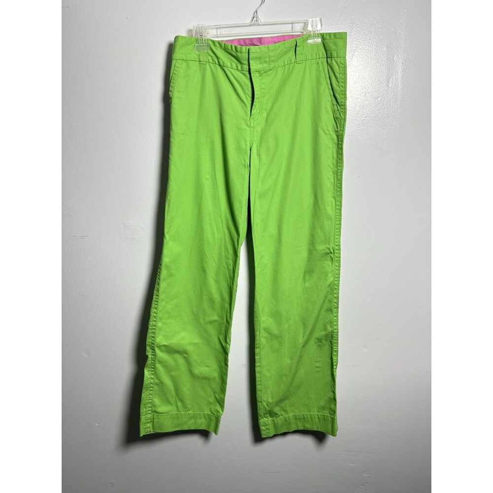 Lilly Pulitzer Green Cotton Wide Leg Main Line Fit Trousers Pants Women’s 10